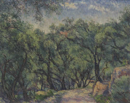 Road with olive trees in Corfu, 1952